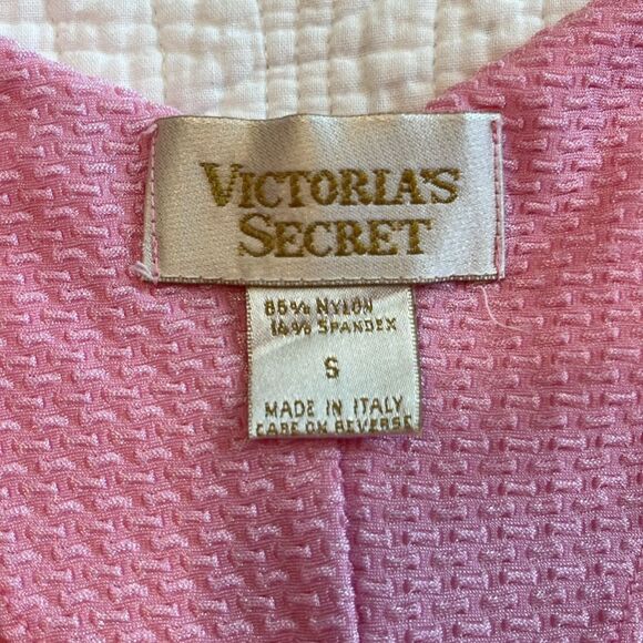 Victorias Secret Vintage Gold Label Pink Button Front Skater Nightie Small 90s - Picture 2 of 8